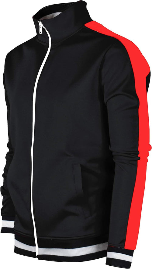 '-TRACK JACKET Mens Urban Hip Hop Premium Track Jacket - Slim Fit Side Taping Sportswear Urbanwear Streetwear Top